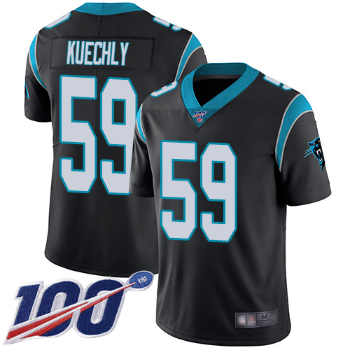 Carolina Panthers Limited Black Men Luke Kuechly Home Jersey NFL Football #59 100th Season Vapor Untouchable